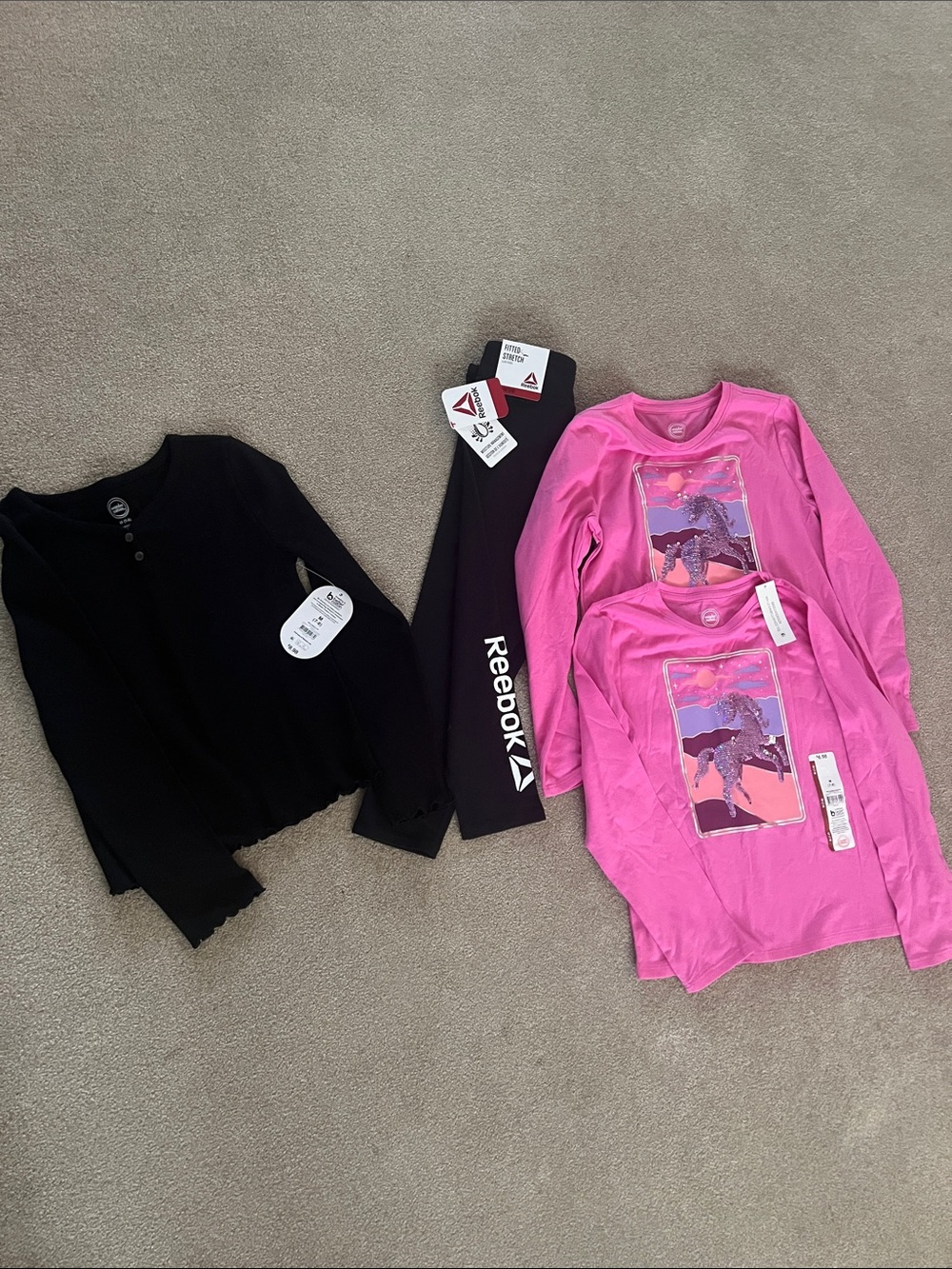 Reebok Pink Graphic Long Sleeve Tee for Kids